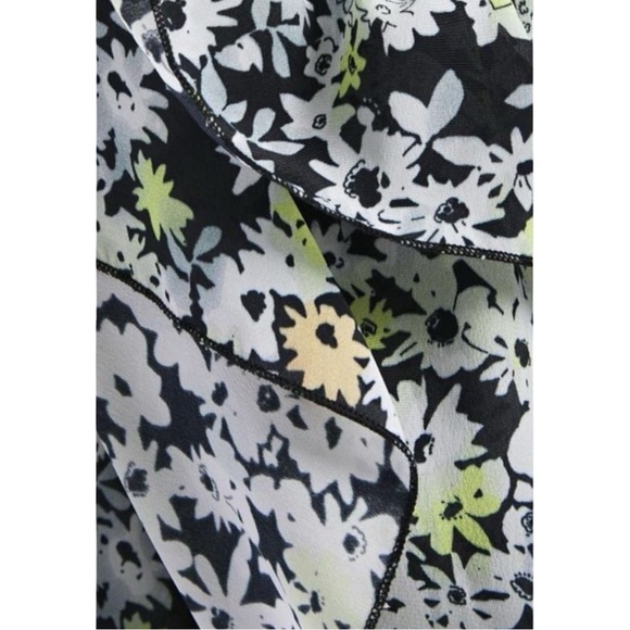 NWT SEE BY CHLOE Floral Print Crepe Ruffled Drawstring Blouse Multicolor Black - Picture 6 of 16